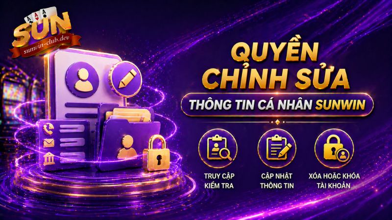 Quyền chỉnh sửa thông tin cá nhân của game thủ Sunwin
