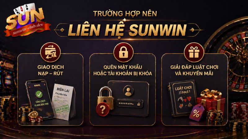 Trường hợp game thủ nên liên hệ Sunwin để được hỗ trợ