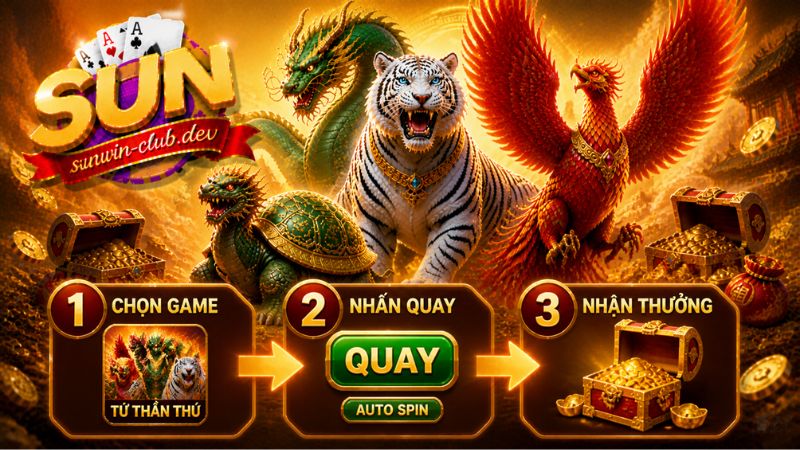 Quy trình quay hũ nổ hũ Tứ Thần Thú Sunwin